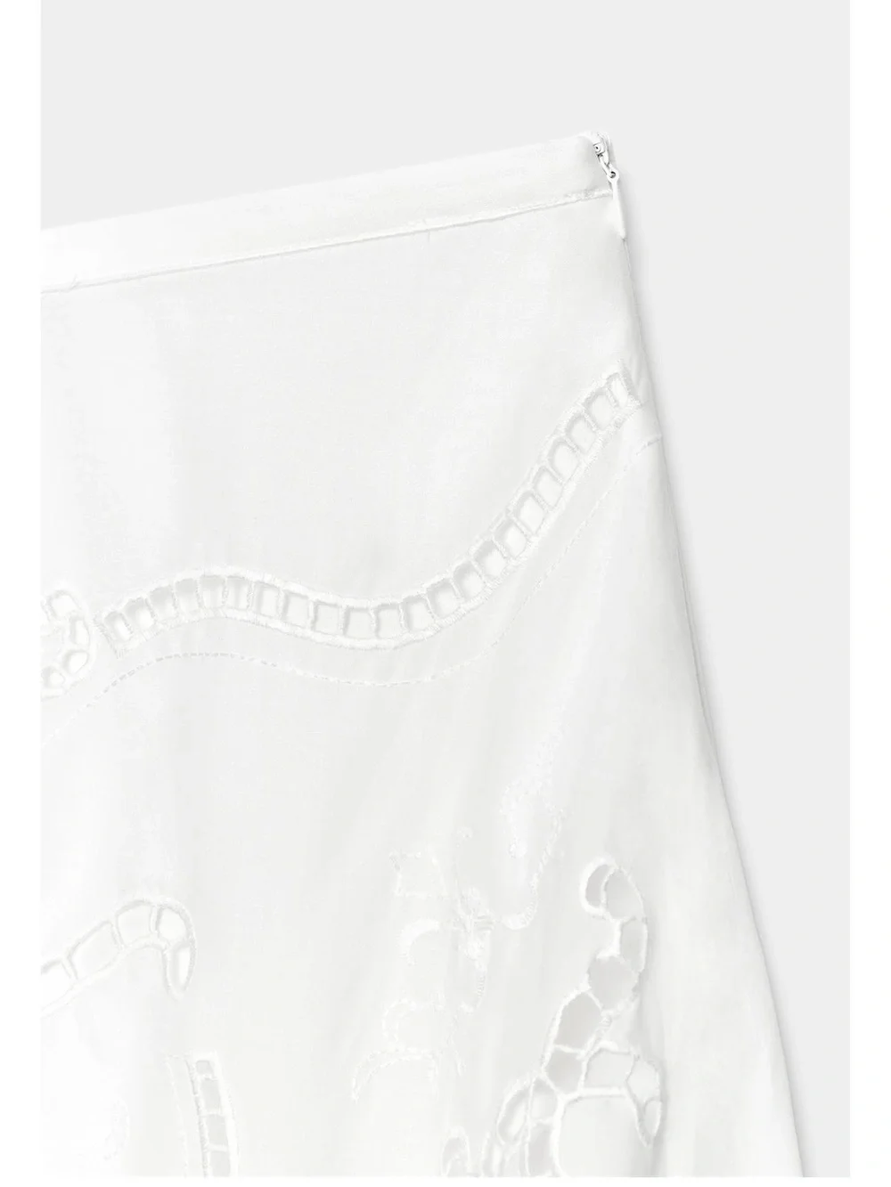 Zara ZW Collection Embroidered Asymmetric Skirt
